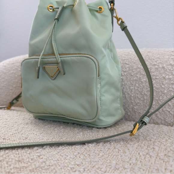 Prada “Aqua” Duet Re-Nylon Bucket Crossbody Handbag - Picture 13 of 16